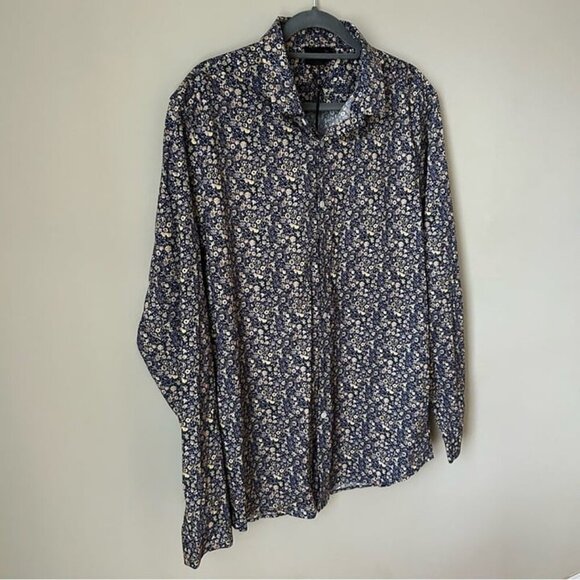 NWT ASOS Floral Print Men’s Button Down Collard Dress Shirt Size XL Long - Picture 3 of 8